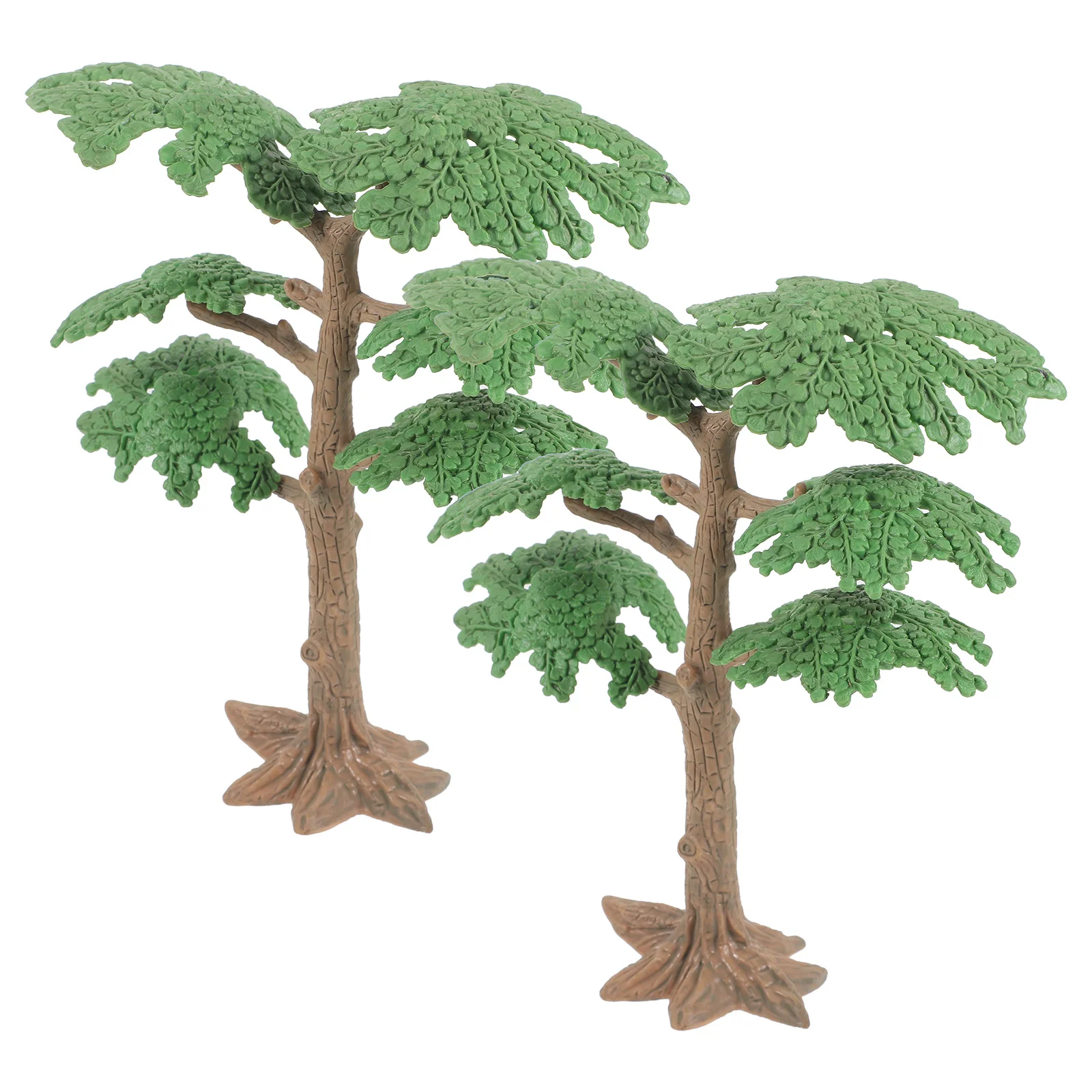 2 PC Modello di paesaggio in plastica premium Albero Verde Ornamento da giardino in miniatura per la decorazione del paesaggio del modello di treno