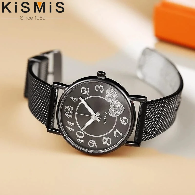 Women's Casual Quartz Wrist Watch Round Dial Heart Design Analog Timepiece Perfect Gift for Her