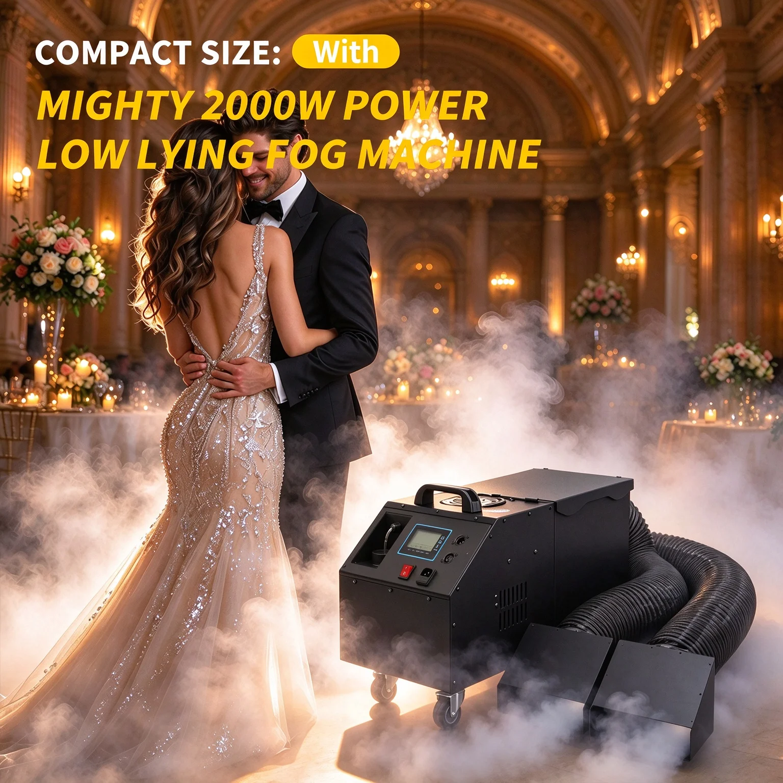 Low Lying Fog Machine 2000W Water Smoke Machine Effect Equipment Performance Wedding Party KTV Stage Water Mist Machine Double