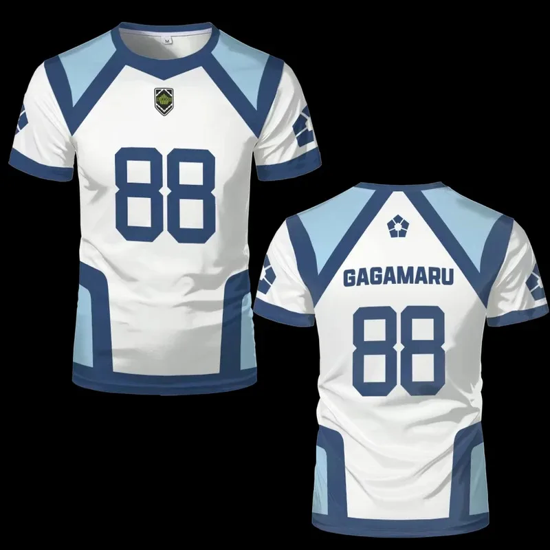 Camiseta de Anime japonés Blue Lock Temporada 2, camisetas deportivas de cuello redondo para mujer, pantalón corto informal de manga para hombre