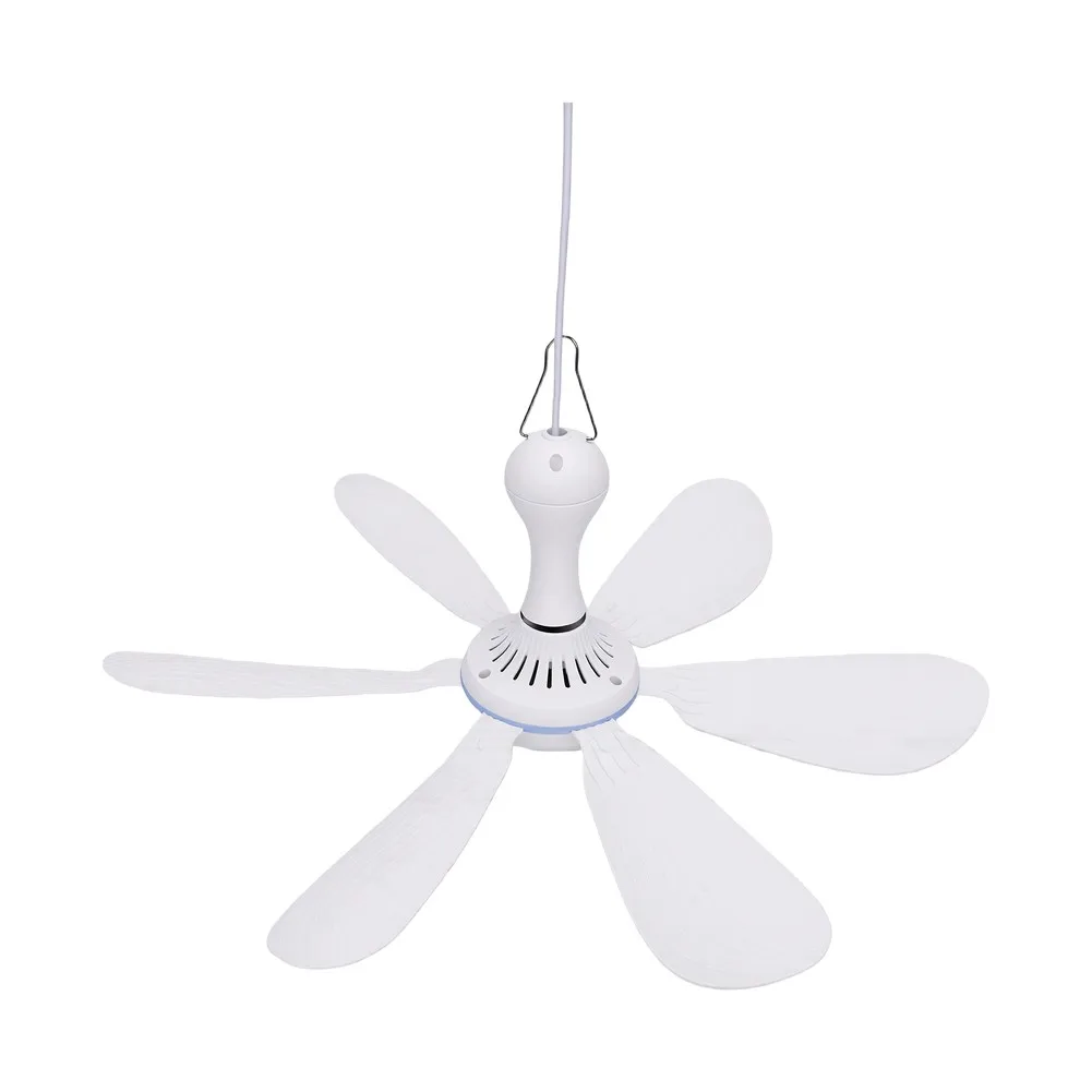 10W Solar Powered Ceiling Fan Foldable Portable ABS Quiet For Outdoor Camping Tent RV Air Circulation Cooling Accessories
