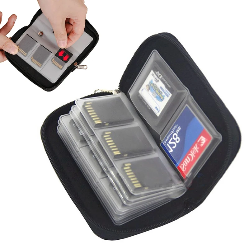 Memory Card Bag Micro Card Holder Case Memory Card Storage Wallet Box for CF/SD/Micro SD/SDHC/MS/DS Game Camera 22 Slots SD Card