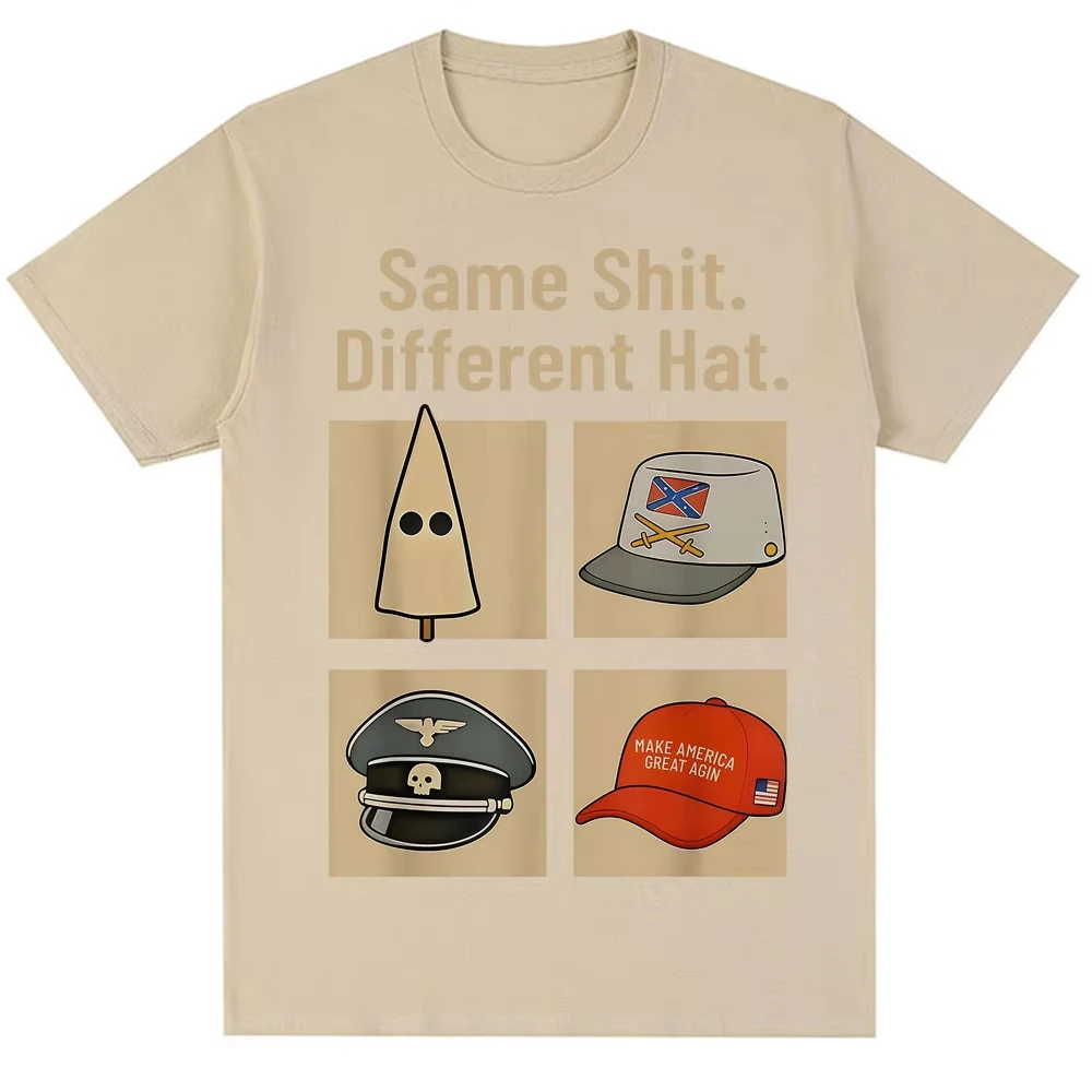 Funny Same Shit Different Hat Meme Graphic T-shirt Men Women Humor Vintage Novelty T-shirts Oversized 100_ Cotton Casual T Shirt