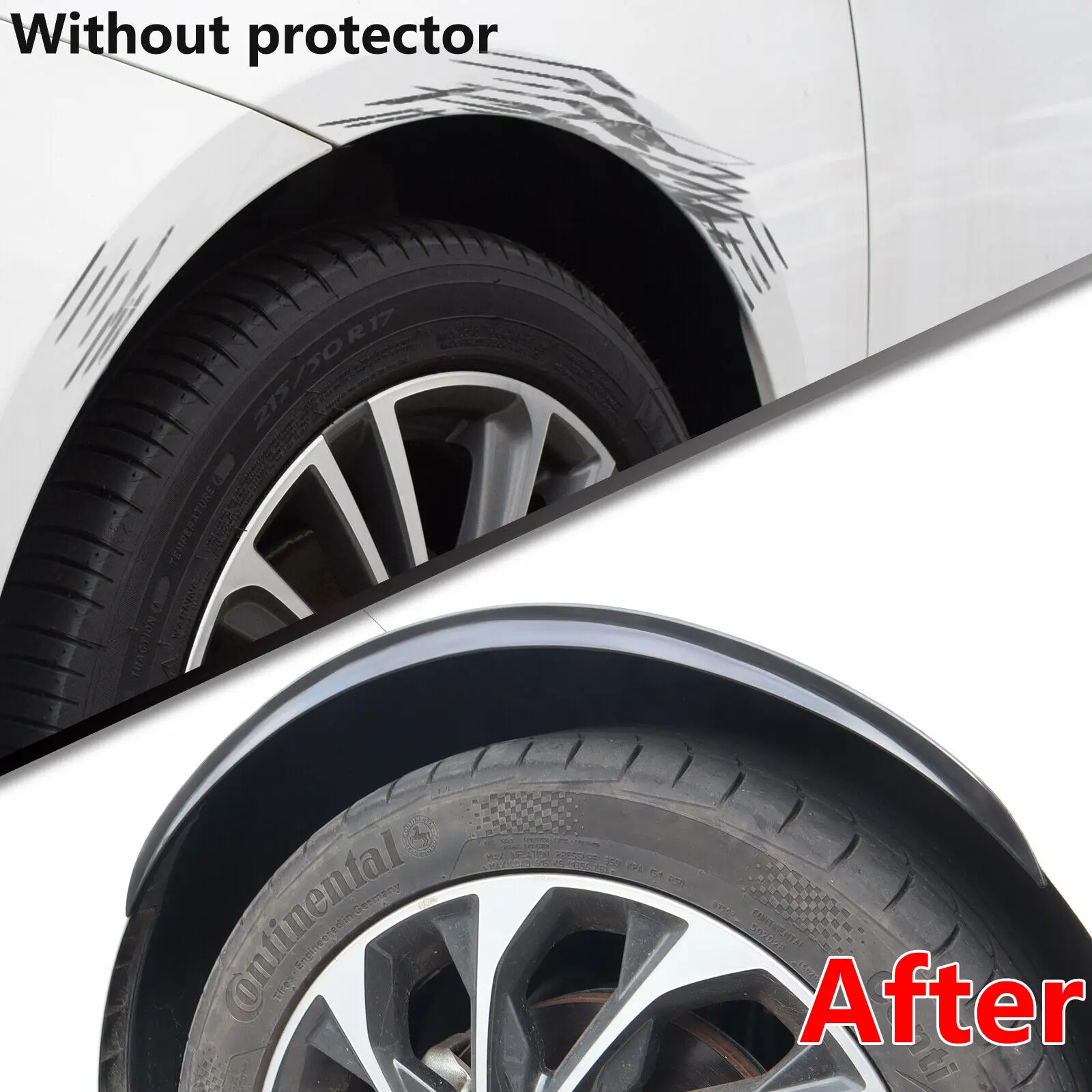 73cm Car Wheel Eyebrow Arch Protector Trim Lips Fender Flare 2p/4pcs Universal Auto Anti-scratch Mudguard Flaring Extended Strip view 2