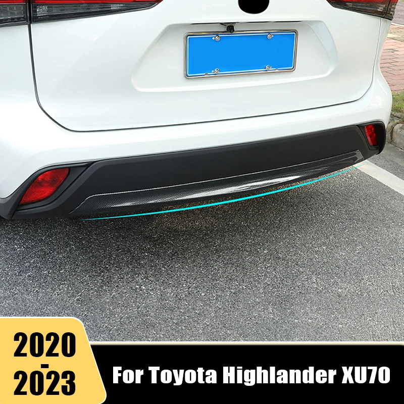 

For Toyota Highlander XU70 Kluger 2020 2021 2022 2023 Car Rear Bumper Cover Trim Strips Frame Stickers Decoration Accessories