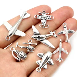 New Fashion Antique Silver Plated Airplane Grenade Helicopter Chrams Metal Alloy Pendant DIY Charms DIY Jewelry Making Findings