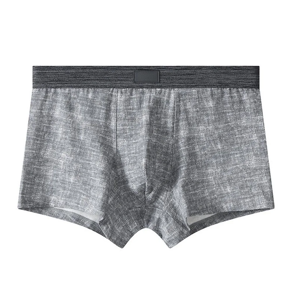 Mens Printed Boxer Trunks Underwear Breathable Boxer Briefs Shorts Bulge Pouch Middle Waist Stretch Man Panties