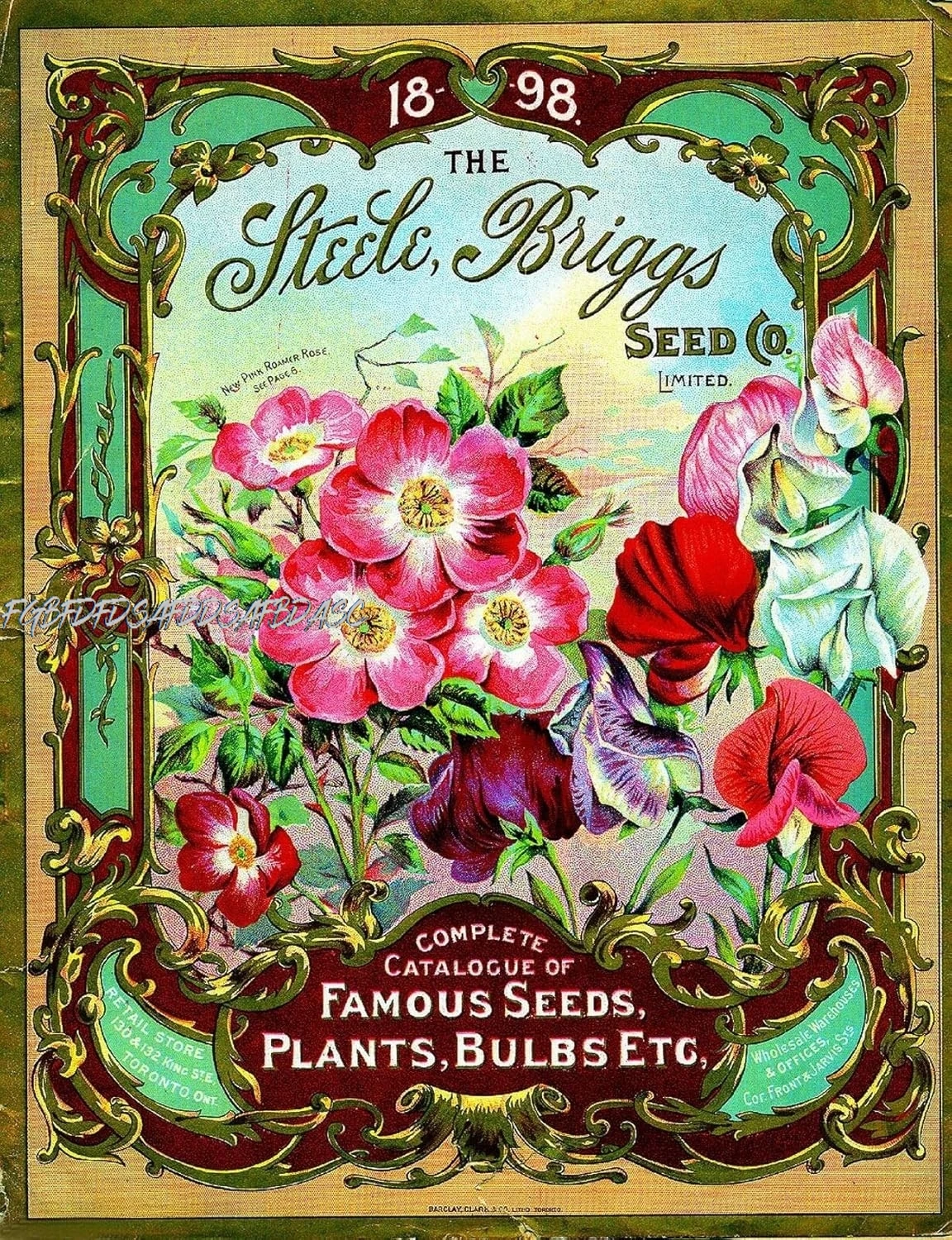 Wall Art Metal Hanging Sign 1898 - Steele Famous Vintage Flowers Seed Packet Catalogue Advertisement Vintage Wall Decor Pla sign