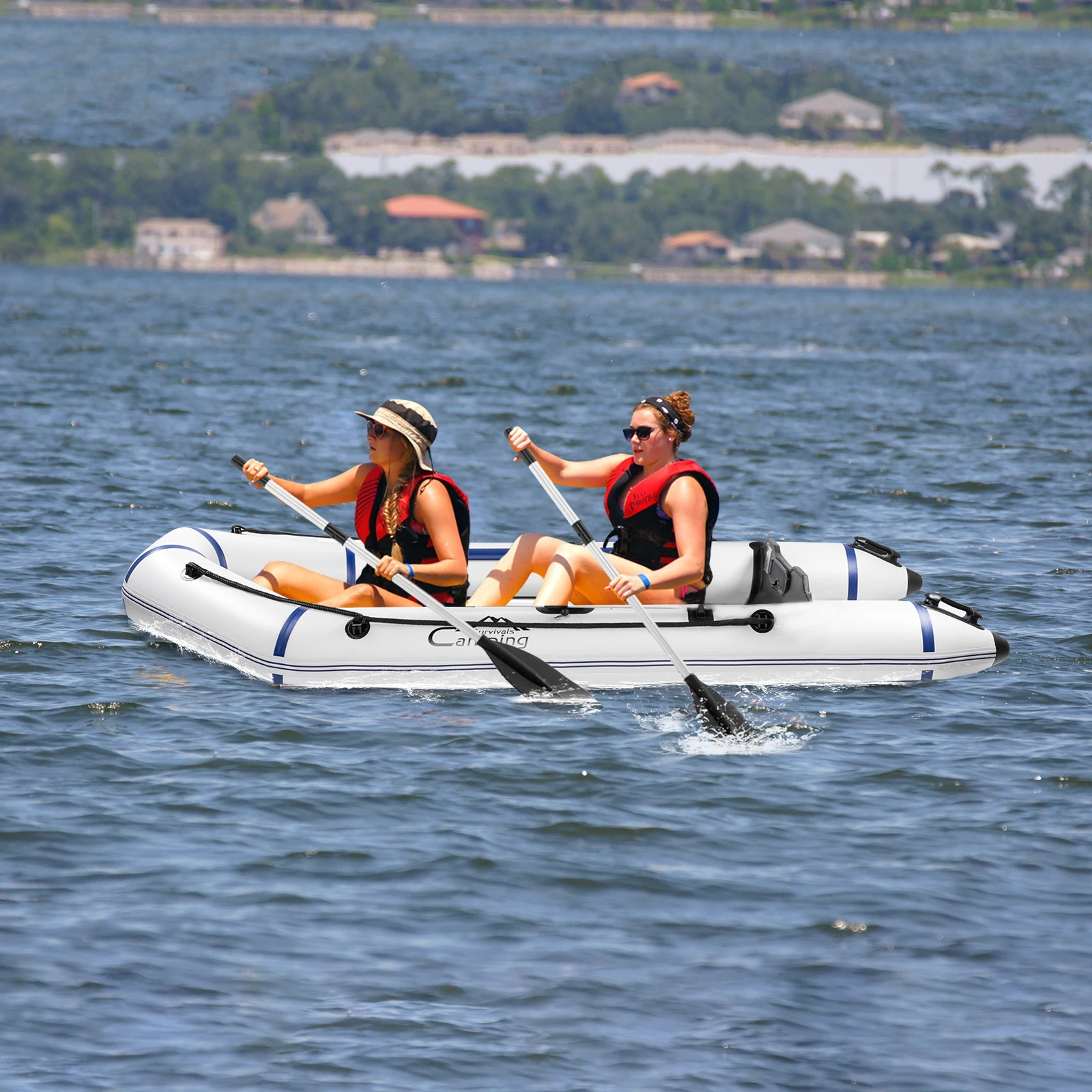 Camping Survivals 10ft PVC 330kg Wasser-Angriffsboot für Erwachsene, gebrochenes Weiß