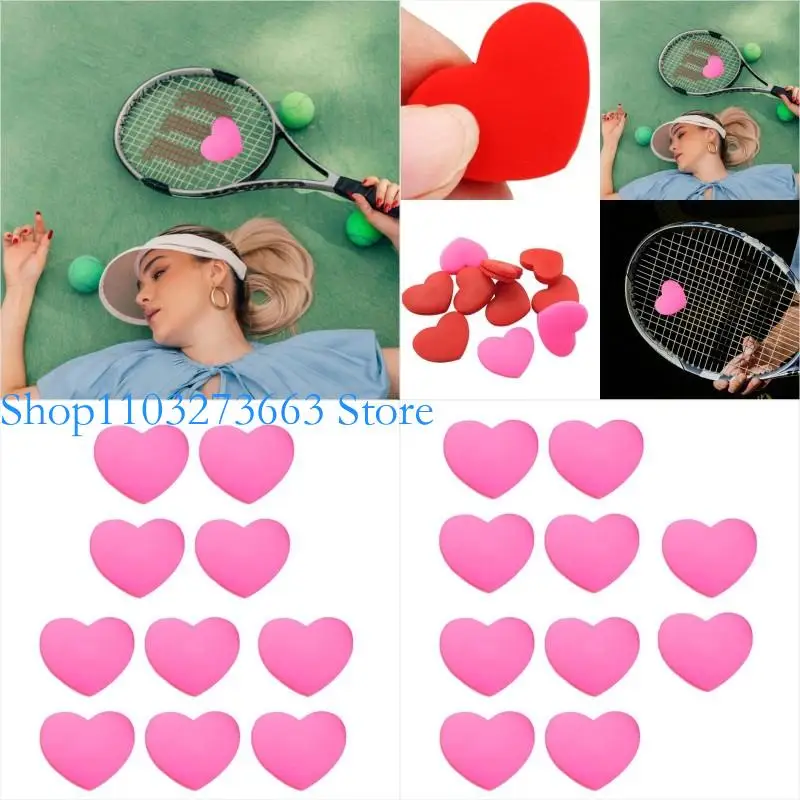 

R6FE 10PCS Теннисная вибрация вибрация силиконовой ракетка ракетки по оппорнирующим образом формы сердца Теннис Теннис Теннис