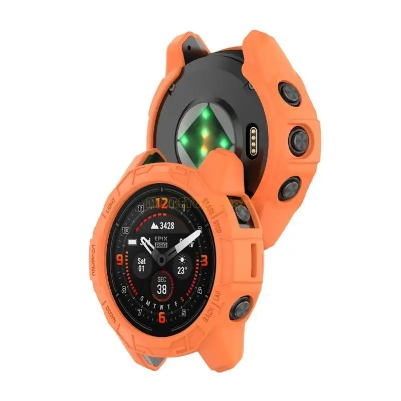 F62C Sleek Silicone Case Watch Garminepix 47mm 용 Rrotective Case Half Portector