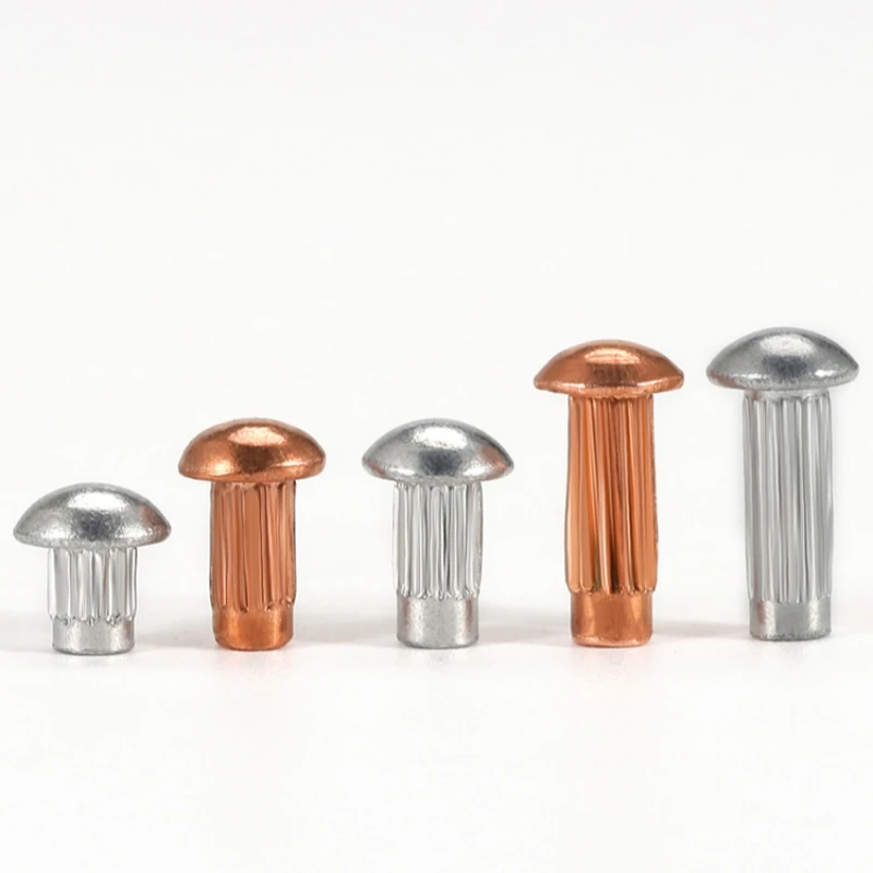 30 ~ 500 szt. Miedziany/aluminiowy guzik okrągły pełny nit M2 M2, 5 M4 M4 kopułowy nakrętka nitu z okrągłym grotem do tabliczki znamionowej