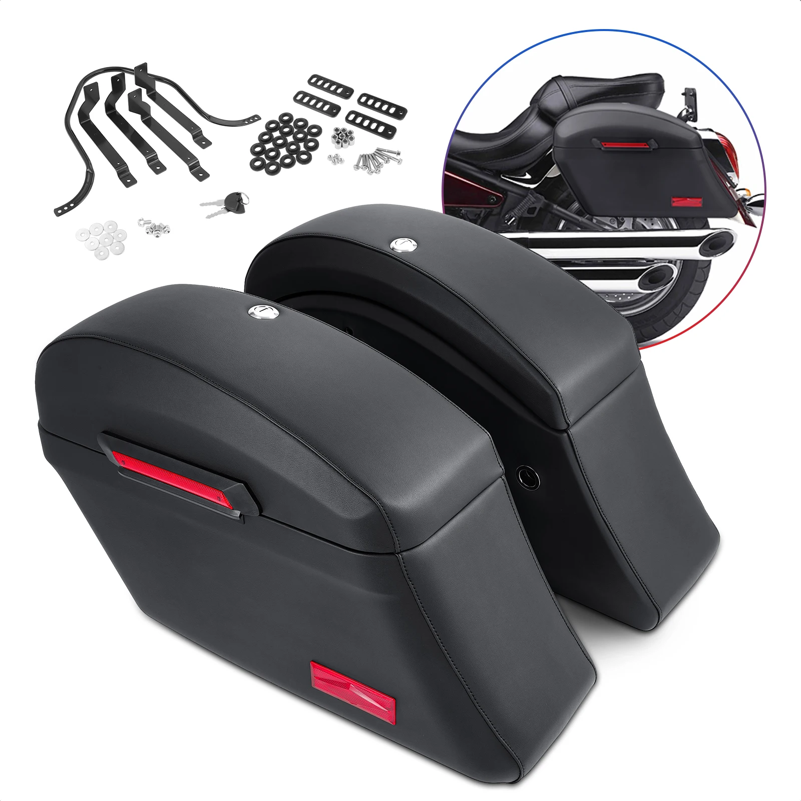 

motorcycle Heavy Duty Mounting Kit & Hard Bags Saddlebags For Fat Boy Softai Road King