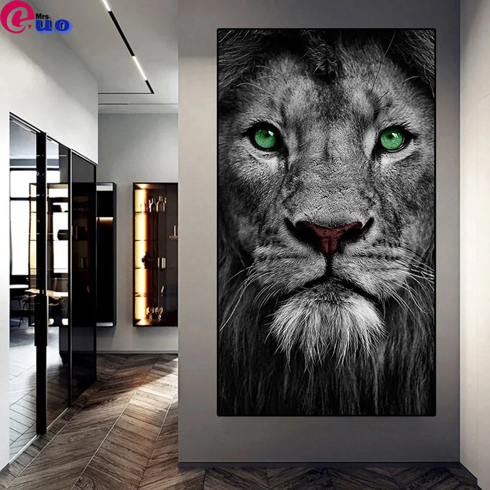 Animals Diamond Painting Big Large Size Picture Lion Diamond Embroidery Home Decor Modern Full Square/Round Diamond Mosaic DIY