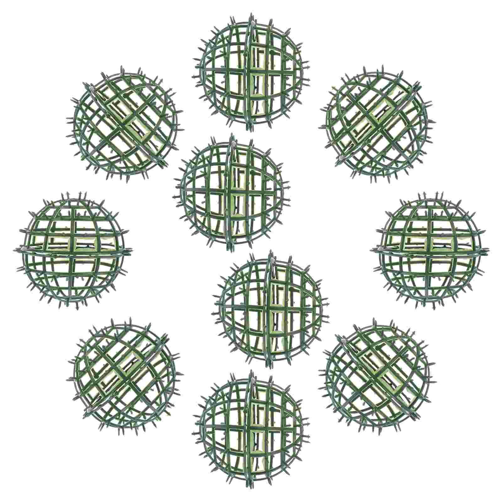 

10 Pcs Plastic Floral Ball Rack Faux Plant Artificial Plants Bouquet Flower Flowers Pots Arrangement Grass Ornament Holding