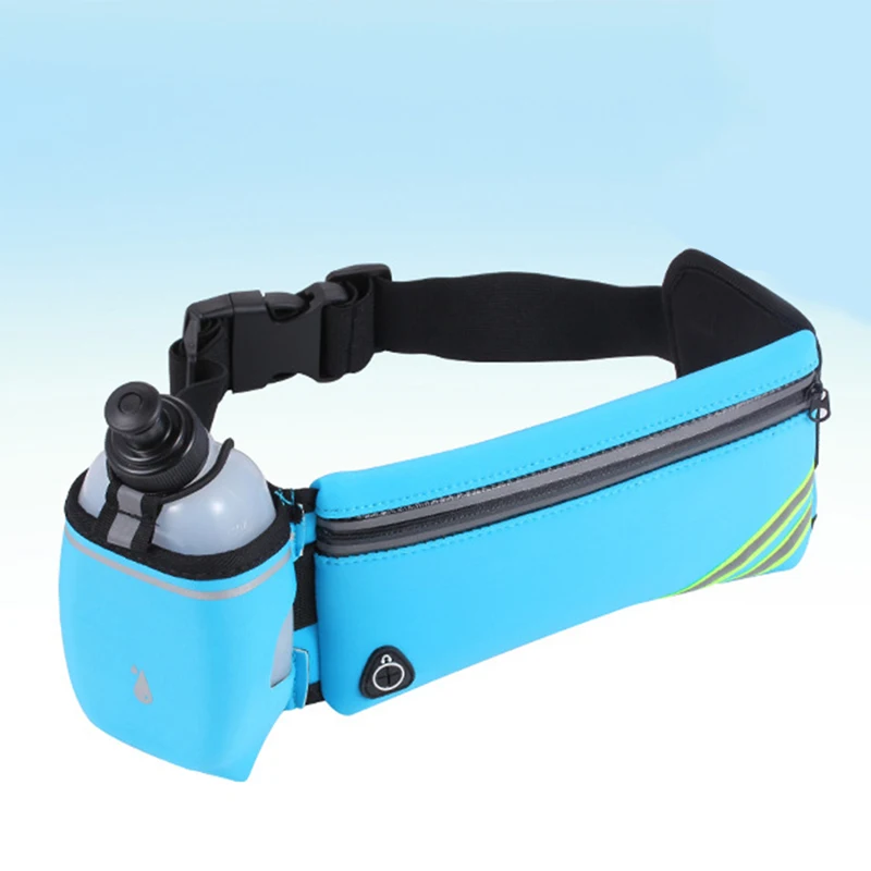 1 Pc Hydration Running Belt Fanny Waist Pack Sports Fitness Bag+Water Bottles SET Elastic Waist Strap Sports Item Storage Waist