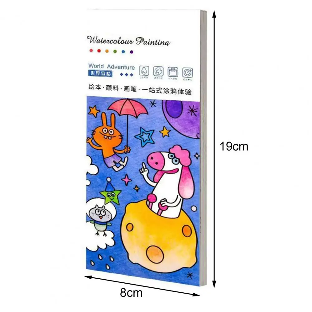 Mini almohadilla de pintura de acuarela para adultos y niños, libro de dibujo de pintura de colores vibrantes, juego de almohadillas de pintura, libro de trabajo educativo para colorear