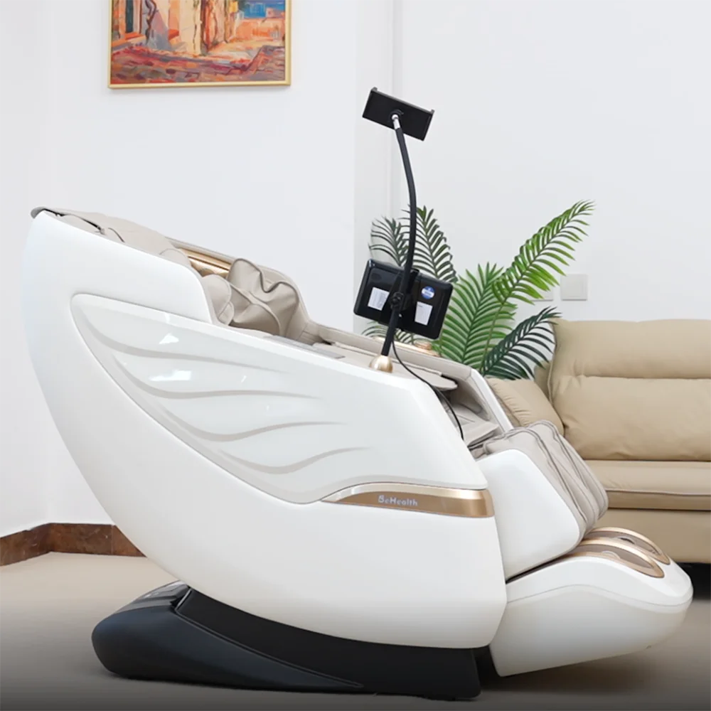 Intelligent Full Body 3D Massage Chair Voice Control 12 Programs Bluetooth Graphene Heating Zero Gravity Foot Rollers-Premium