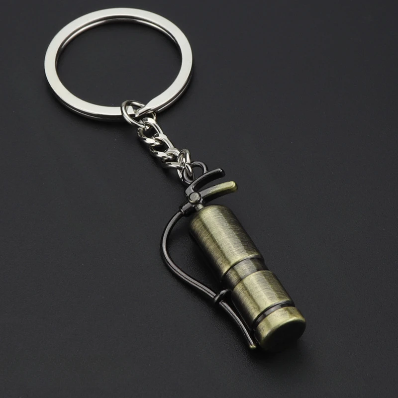 Fire Extinguisher Shape Fireman Hanging Key Chain Gift Car Metal Alloy Keychain Pendant  Keyring Jewelry