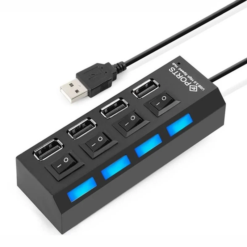 Usb Hub 2.0 Hub Usb Splitter 4 Ports Multi Usb Hub 2.0 Hab Power Adapter Extensor Computer Accessories Switch Usb Cable for Home