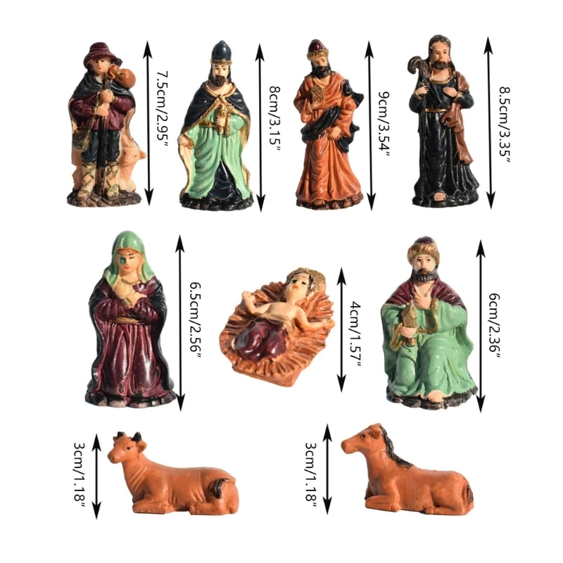 Holy Family Figures Crafts for TV Shelf Fireplaces Room Christmas Decoration