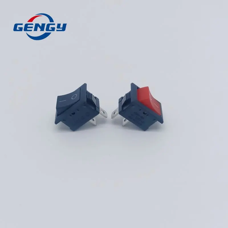 2/5/10 Pcs Mini Rocker Switch KCD1,ON/OFF,Electrical Equipment,2Pin,2 Position,15*21mm,6A 250VAC/10A 125VAC,Red,Black,NO LED