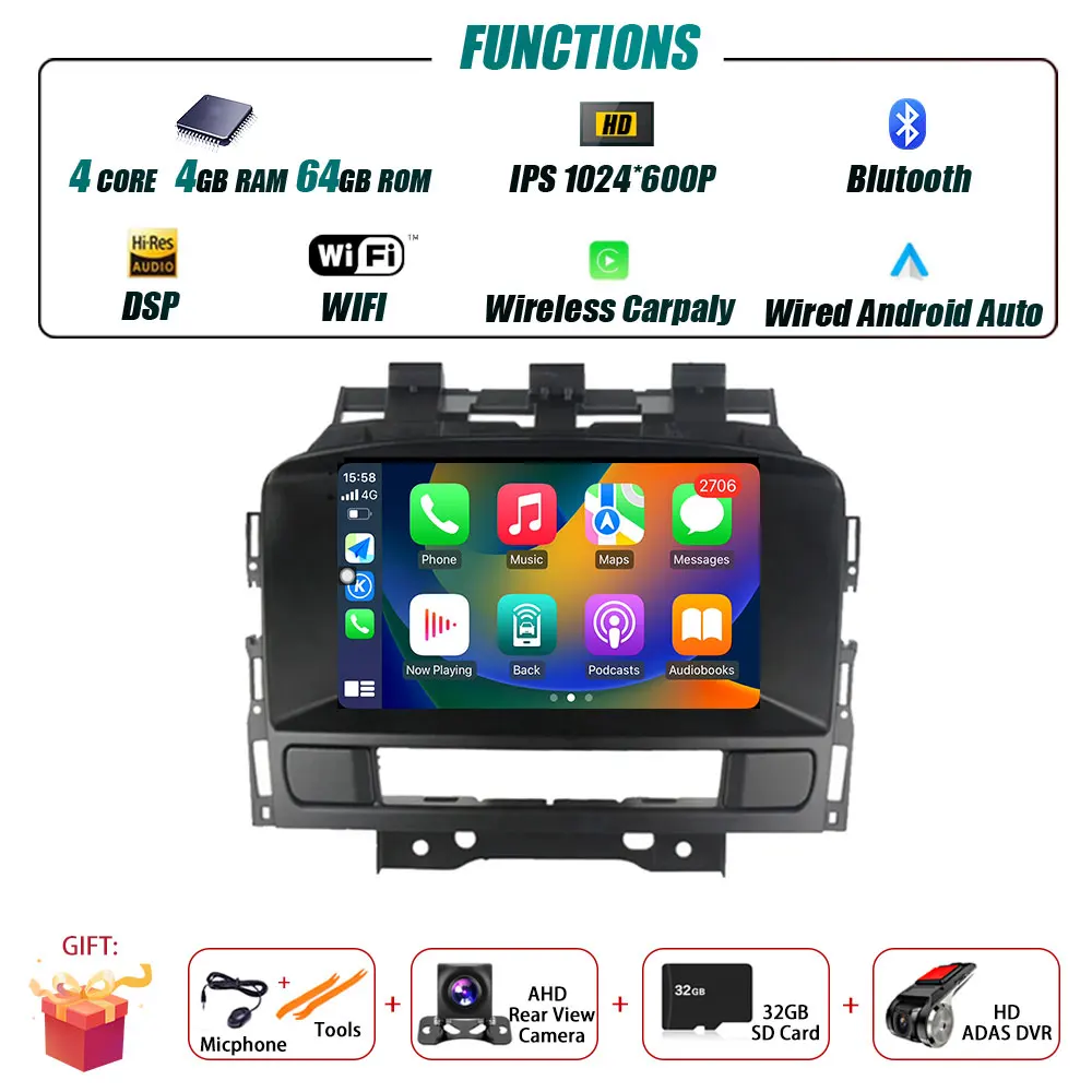 Voor Opel Astra J 2011-2014 Buick Excelle GT XT Radio Carplay Auto Multimedia Speler Intelligent Systeem Android Auto navigatie - afbeelding 1
