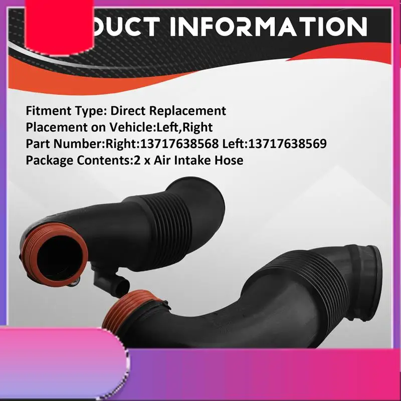 

For BMW F15 F16 X5 X6 2013-2019 Car Engine Air Intake Hose 13717638569 13717638568-Y79A