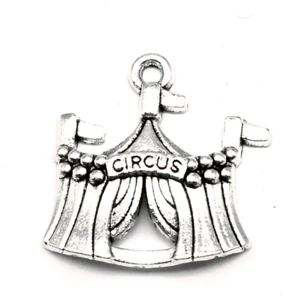 Circus Charms Pendant Necklac Make Accessories Supplies For Jewelry 22x22mm 5pcs Antique Silver Color