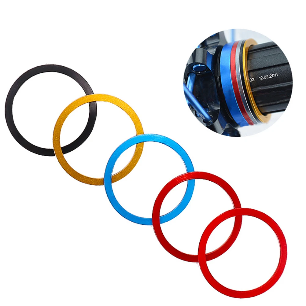 5pcs Aluminum Cassette Flywheel Hub Spacer Kit For Bicycle Bottom Bracket Gaskets Compatible With Threaded And Press-Fit Systems