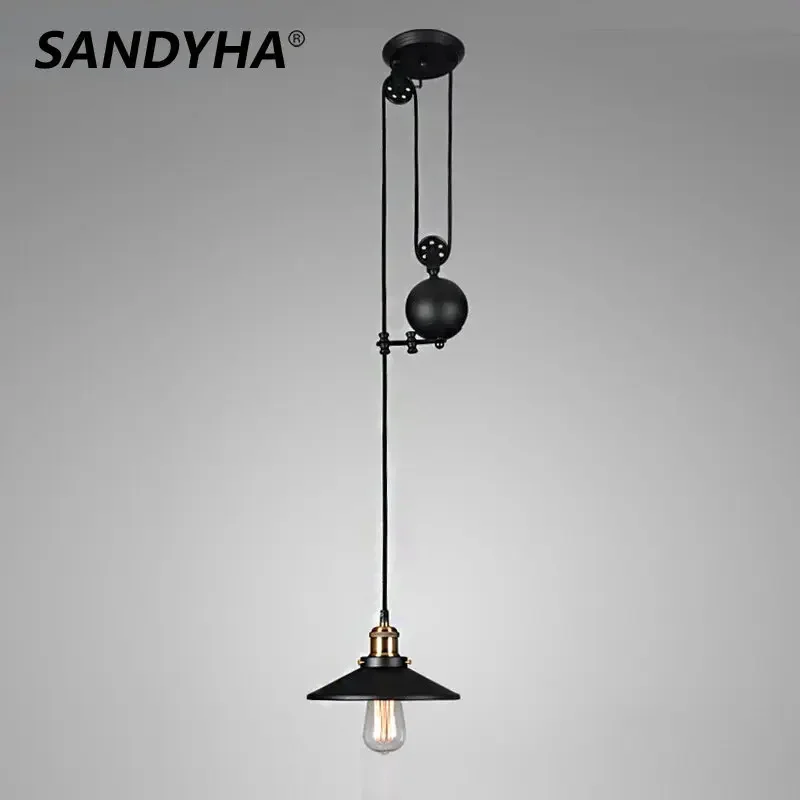 SANDYHA Vintage Industrial Pendant Lights for Restaurant Bar Dining Room Decor Hallway Foyer Loft Chandelier Retro Hanging Lamp