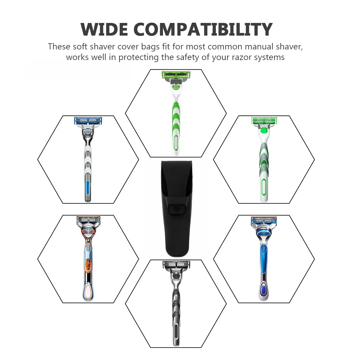 

2Pcs Travel Razor Case Silicone Waterproof Shaver Carrying Bag Portable Razor Protector Scratch Resistant Waterproof Shaver Case