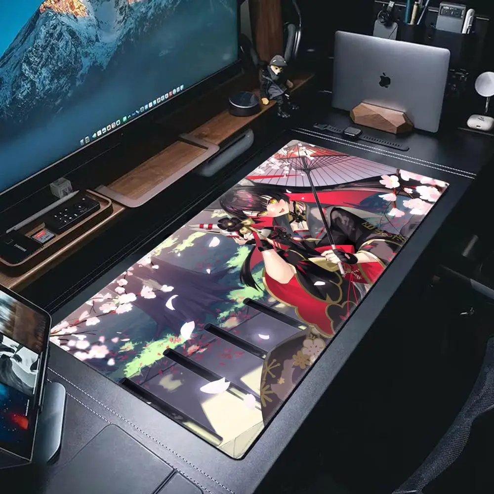 HYBXAXC K-Kosaka Wakamos Blue Archive Mousepad Computer Office Game Table Mats Rubber Anti-slip Gaming Keyboard Long Desk Pads