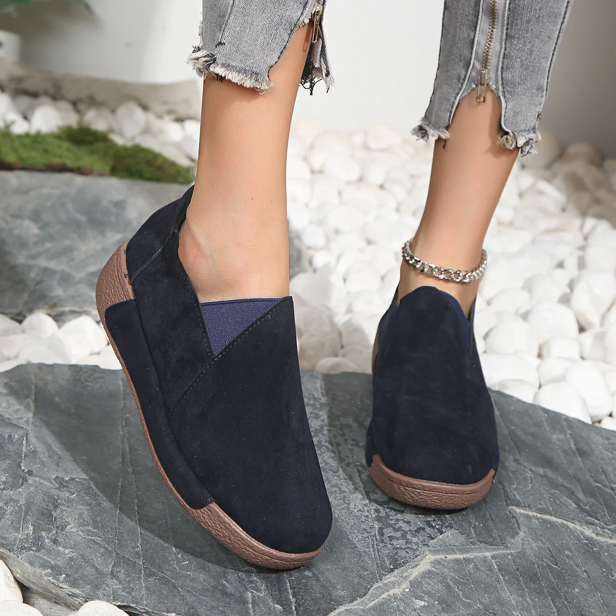 Women's Flats Shoes Comfortable Sports Casual Shoes Light Anti-slip Wear Walking Loafers Platform Moccasins - Detail 1