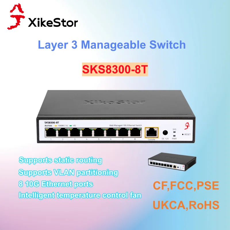 switch 8 ports 12 ports 24 ports 10G electrical port +,SK8310-8T