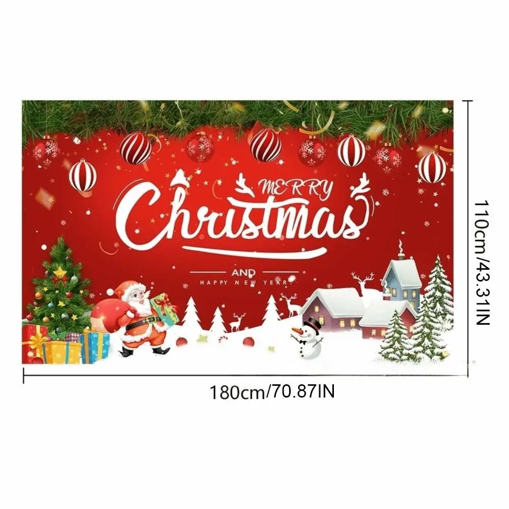 Rosso Buon Natale Fondale fotografico Panno Felice Anno Nuovo Tema Natale Sfondo Banner Conto alla rovescia Festa 180x110 cm