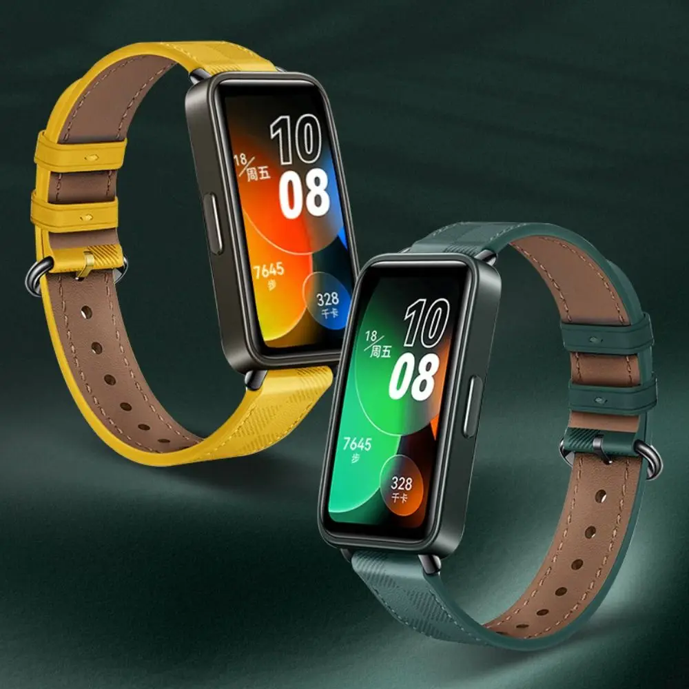 Новый кожаный ремешок для часов из искусственной кожи, аксессуары для браслетов, ремешок для часов с пряжкой, мягкий браслет для умных часов Huawei Band 8,
