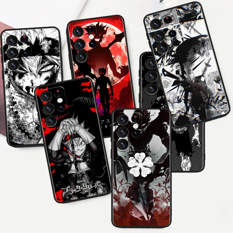 Anime Black Clover For Samsung M62 M52 M33 M32 M31 M30 M23 M22 M21 Note 20 10 9 8 Ultra Plus Lite Black Phone Case