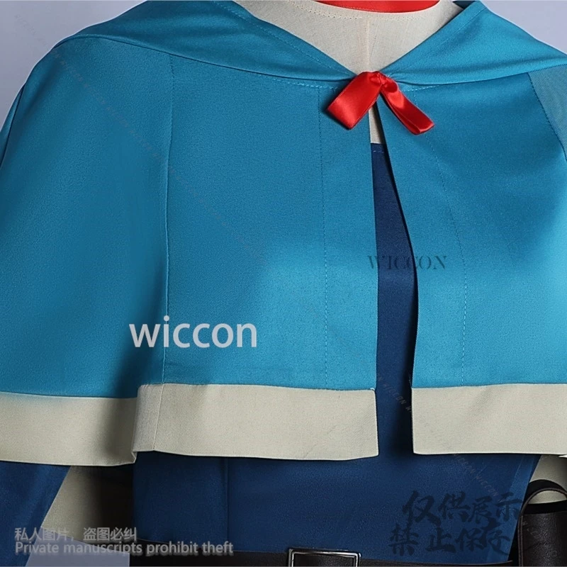 Аниме Delicious In Dungeon Marcille, синее платье для косплея, ушная одежда для девочек и женщин, костюм для Хэллоуина, Рождественской вечеринки по индивидуальному заказу