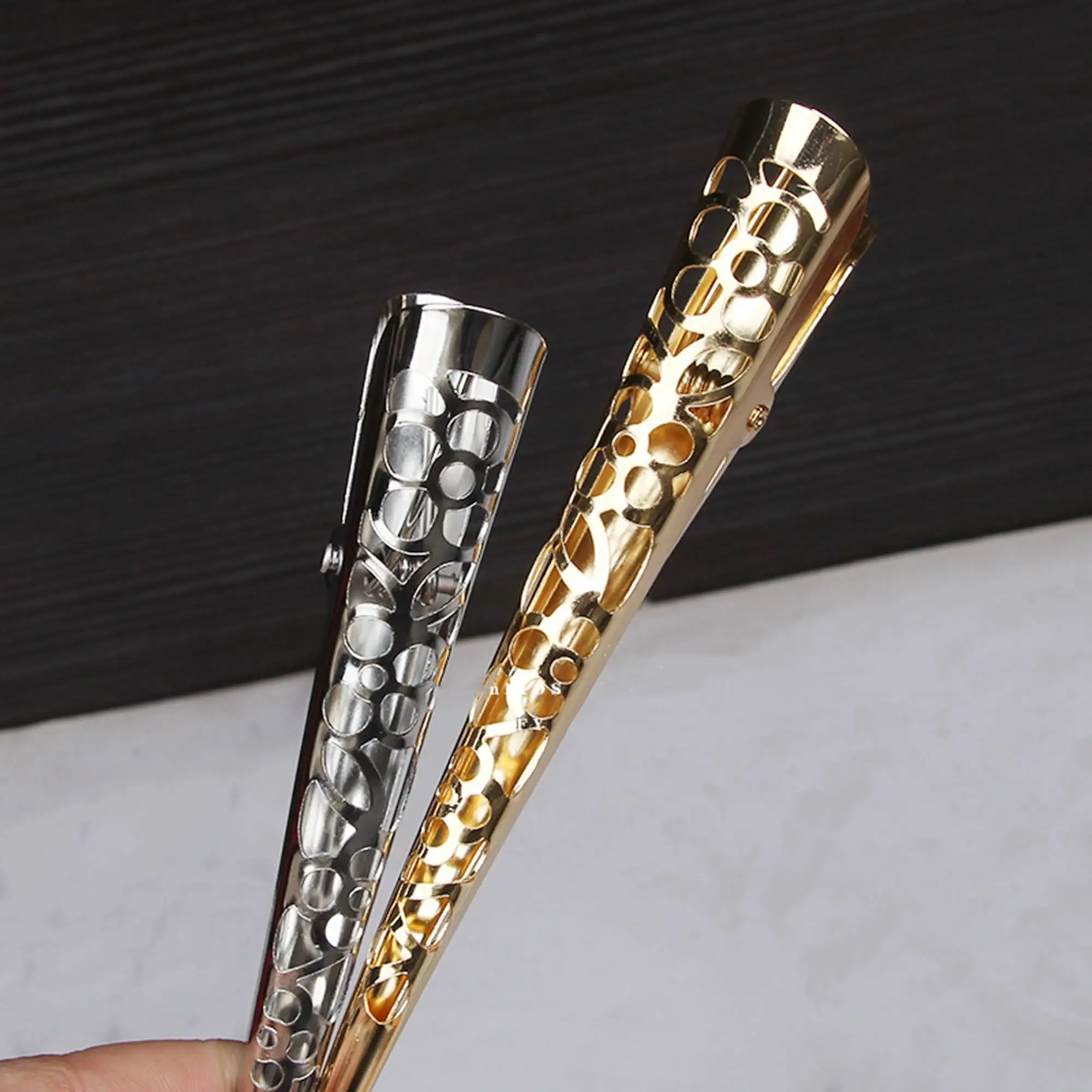 5Pcs/lot 13.5cm Metal Beak Clip Partition Clip Hairstylist Positioning Clip Hollow Duckbill Clip DIY Hair Accessories, Gold/Sil