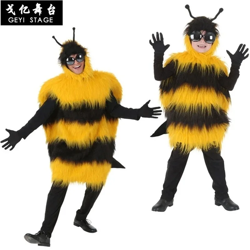Inflatable Bumble Bee Costumes For Grown-up Halloween Women Dressed In Animal Cosplay Dress Purim Blowup Carnival Party