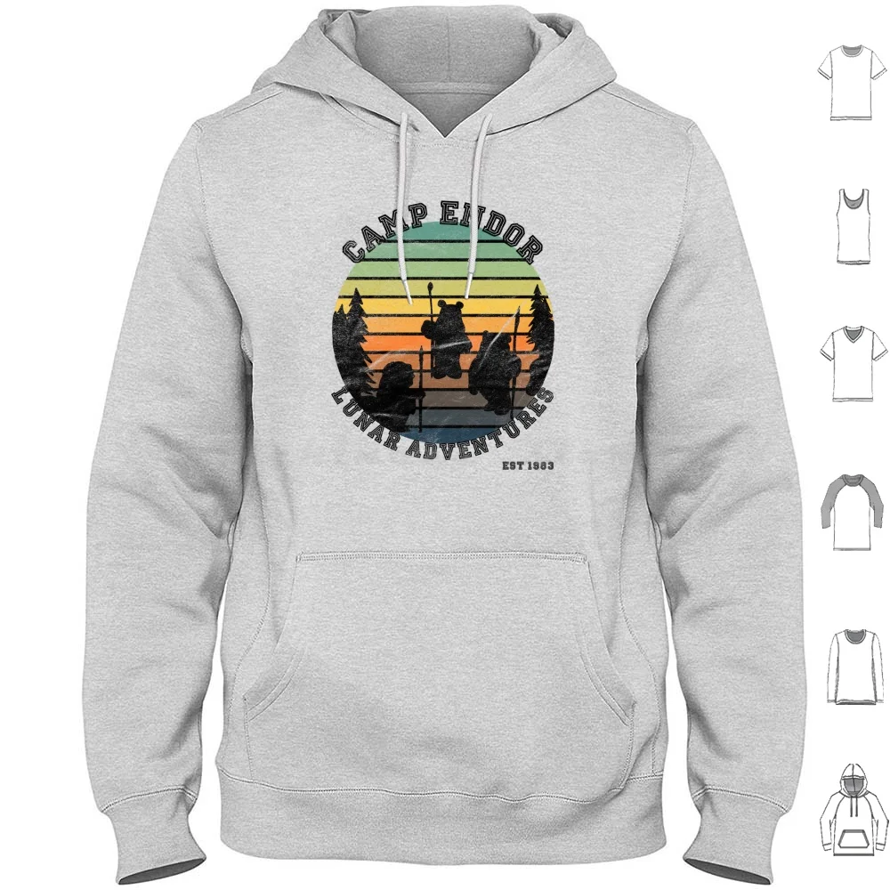 Camp Endor-Lunar Adventure sudaderas con capucha de manga larga Ewok Endor Forest Wars Wicket Linda estrella divertido verde Sw Moon Ewok Endor
