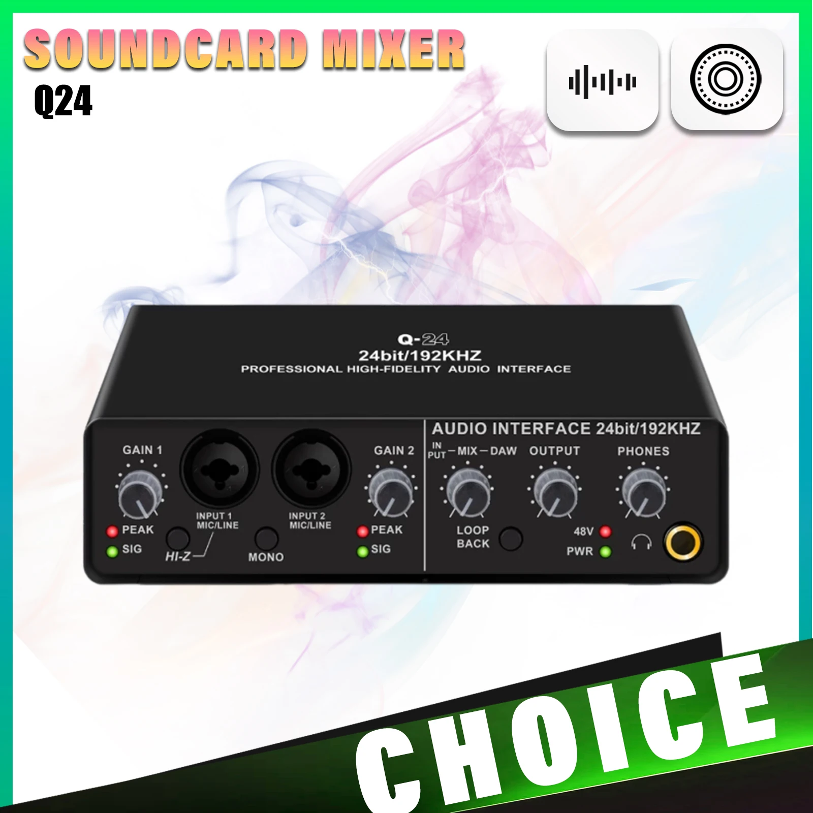 q-24-professional-sound-card-audio-mixer-channel-monitoring-electric-guitar-live-recording