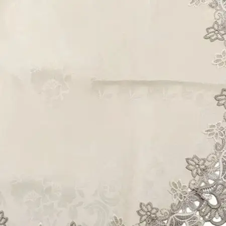 Lace Floral Round Tablecloth in Polyester Fabric for Protection Against Spills Scratches on Dining Tables and Desks