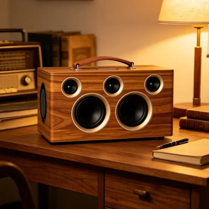 For Wooden Bluetooth Speaker with Subbass and Wood Grain Finish High Quality Home Audio System 5.1 Channel Surround Sound