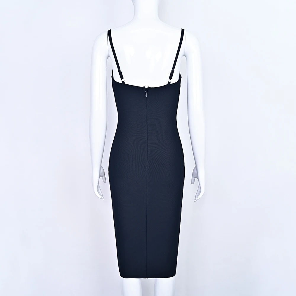 Hqbory luxo sexy renda oco bandagem vestido de noite espaguete ver através do clube de festa bodycon vestido fino de malha vestidos femininos