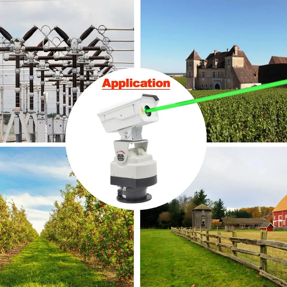 Green Laser Light Keyboard Control Automated Gimbal 360 Degree Rotate Outdoor 3W Laser Projector Bird Repeller for Farm Orchard