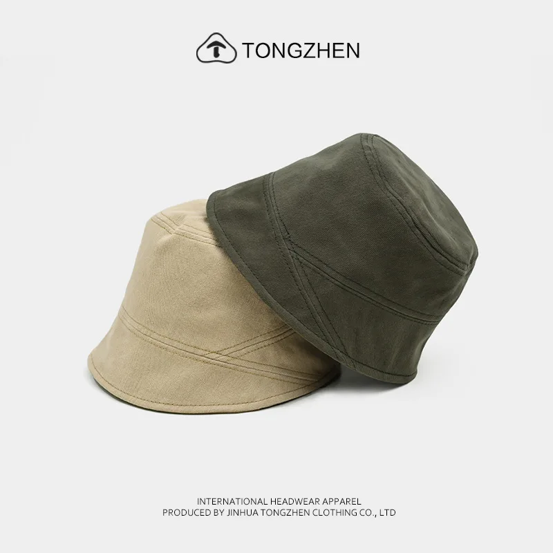 Japanese Tide Women Daily Plain Face Covering Versatile Bucket Hat Summer Shading Face Small Casual Sense Simple Sun Bucket Hat