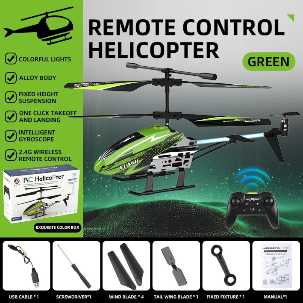 

Metal Alloy RC Helicopters Silver Red Pink USB Charging Flying Helicopter Toy 3.5 Channels Rechargeable Remote Control Plane