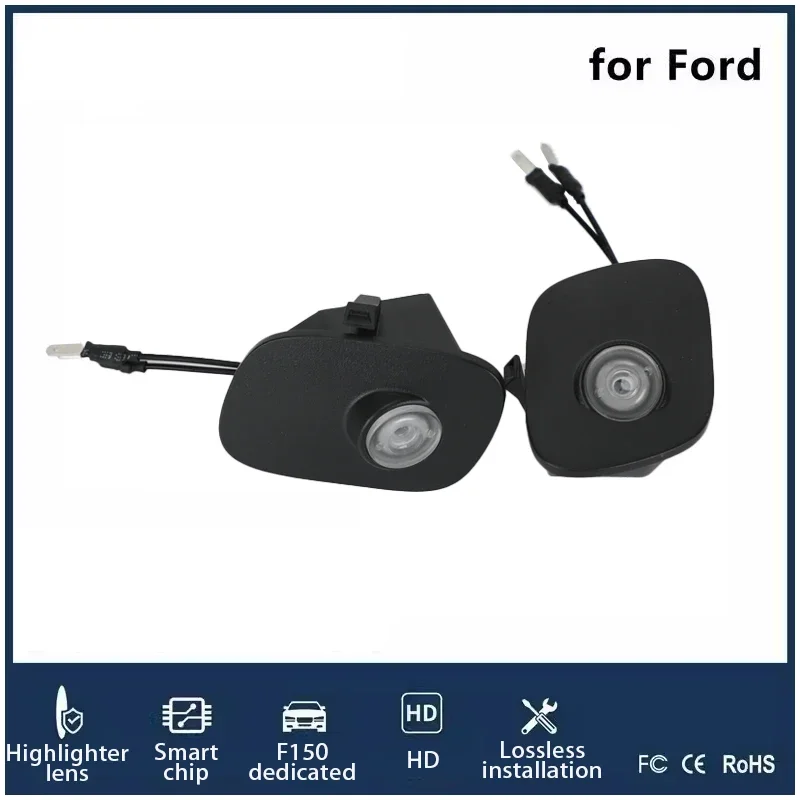 For Ford F150 Ranger Rearview Mirror Welcome Light LED Puddle Projection Lighting Carpet Glow Road Signal Lights